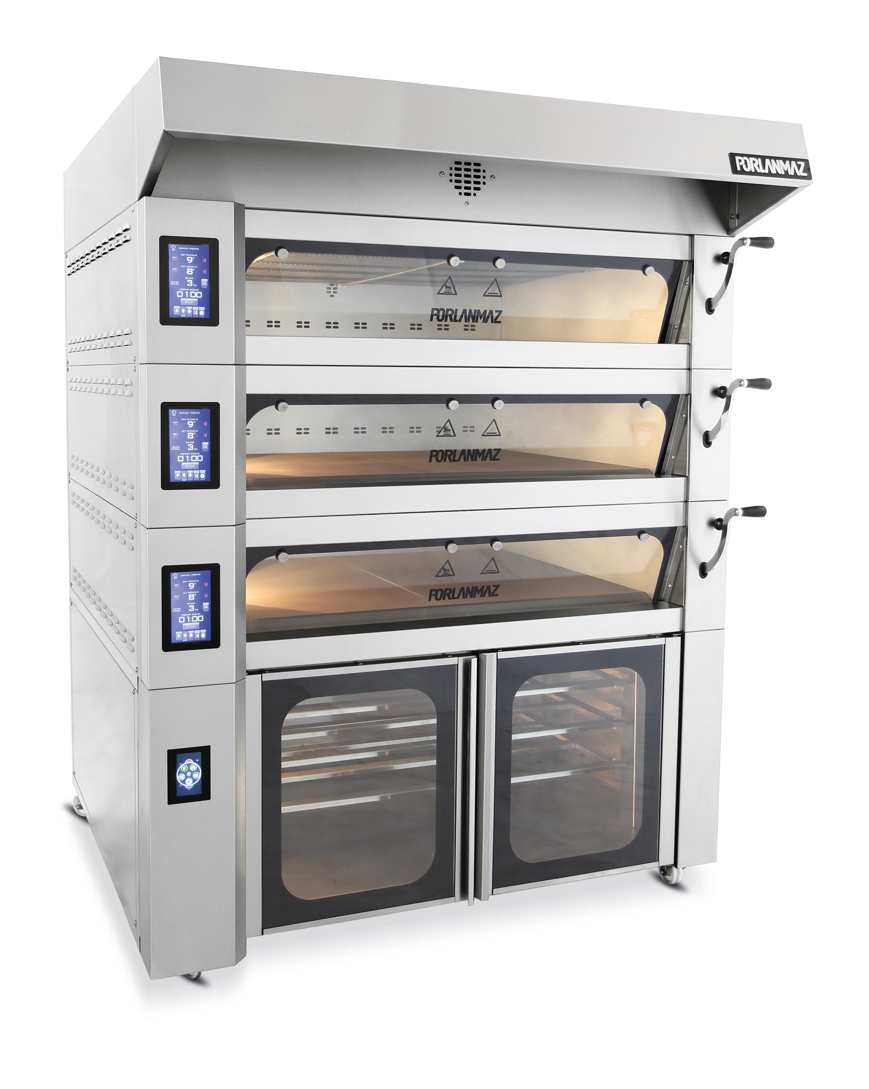 3-х ярусная подовая печь Porlanmaz PMKF 12 хлебопекарная 