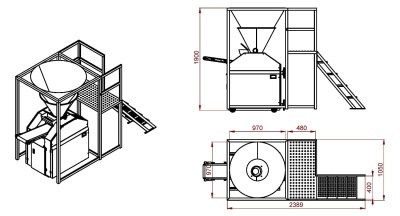 Предбункер для Тестоделитель вакуумно-поршневой автоматический Porlanmaz PMVD 2000 - внешний вид оборудования